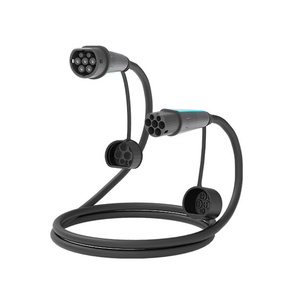 主图1 IP66 CE Type2 AC Dual Gun EV Charging Cable 16A 32A EN62196 For European Charging Station